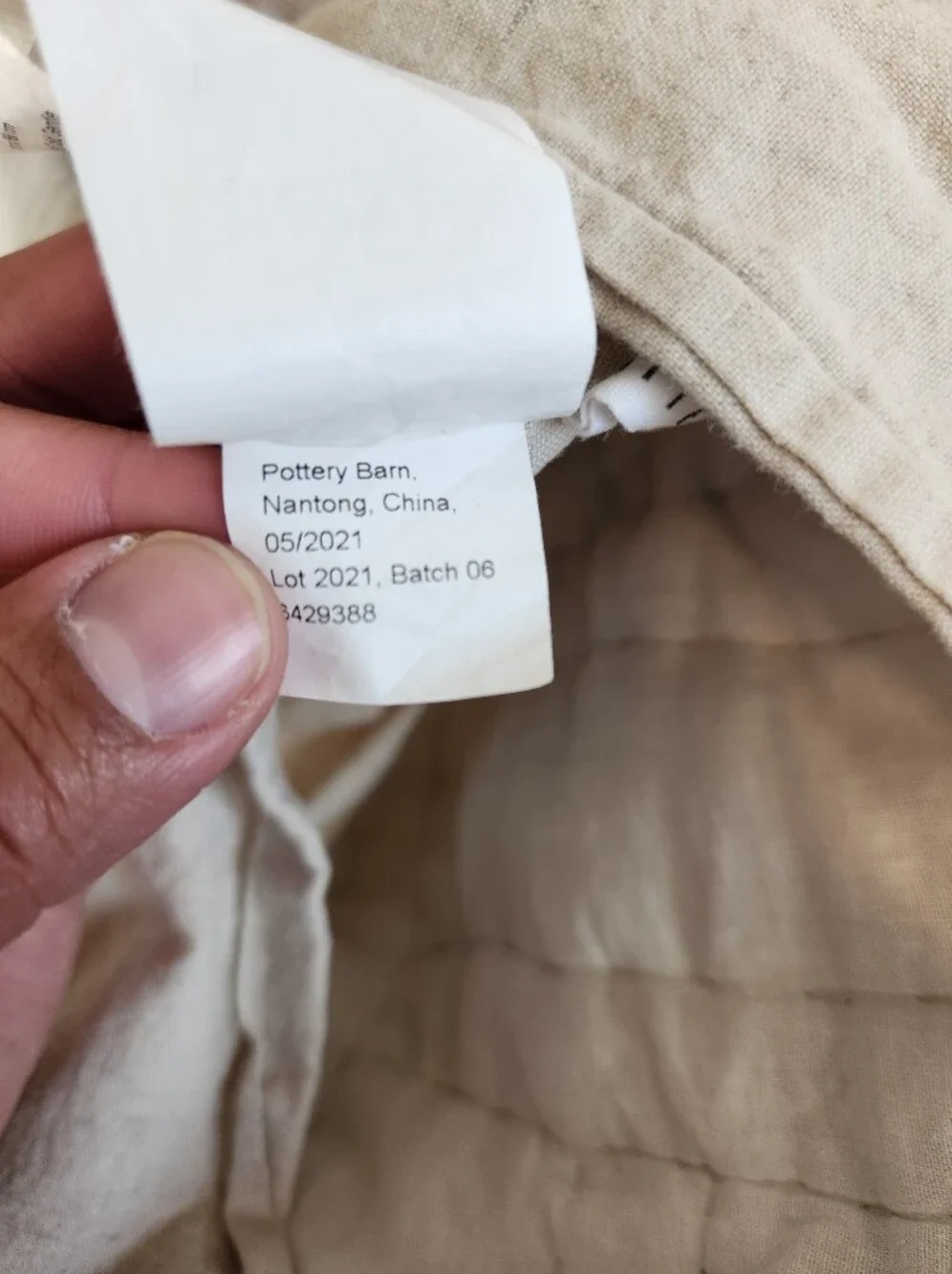 Pottery Barn Quilted Euro Sham 26x26